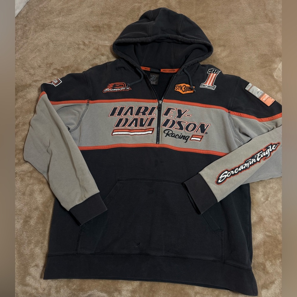 Harley-Davidson Racing Screamin’ Eagle Hoodie L | Patchwork